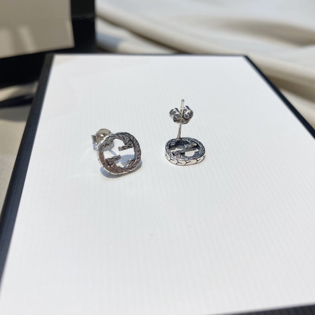 Luxury Gucci INTERLOCKING G EARRINGS SILVER