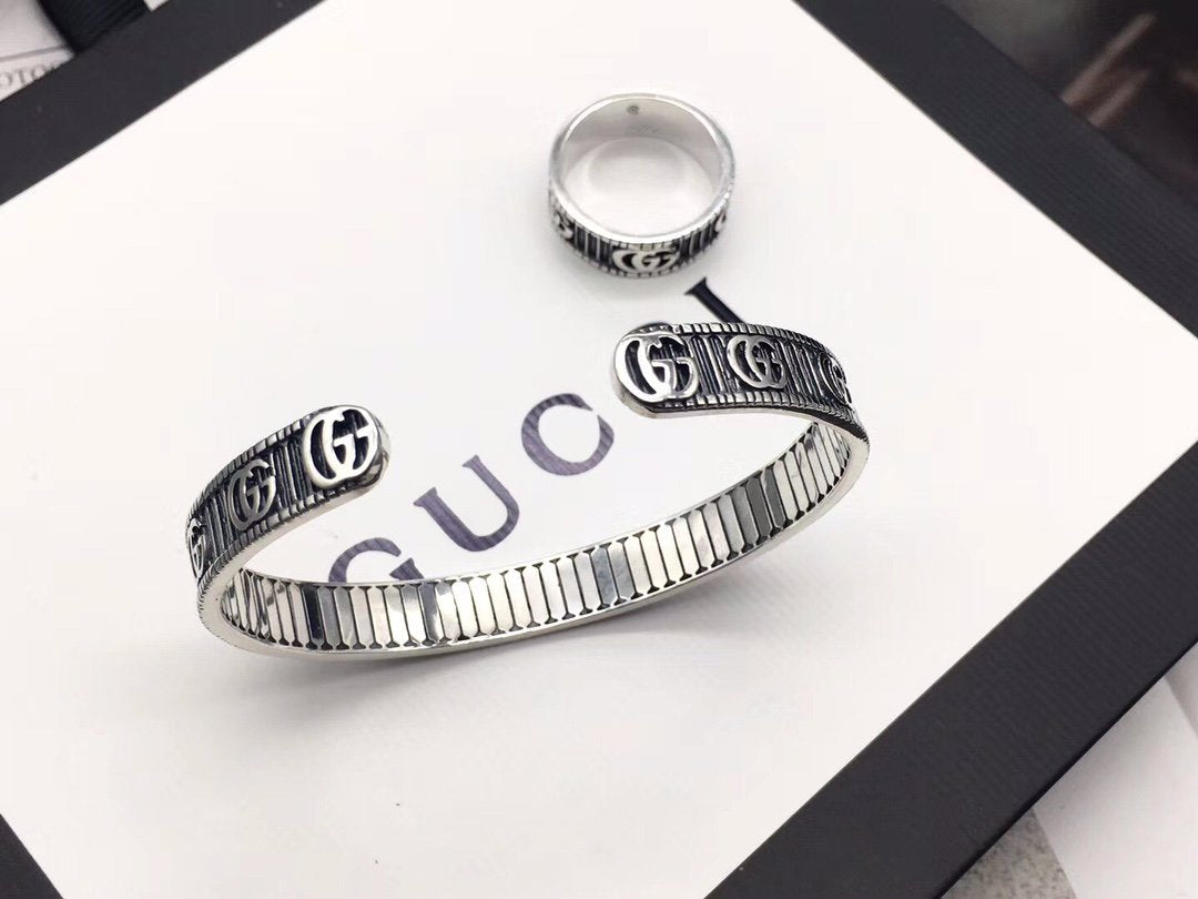 Luxury Gucci GG BRACELET DOUBLE G SILVER