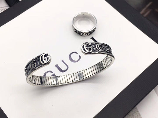 Luxury Gucci GG BRACELET DOUBLE G SILVER
