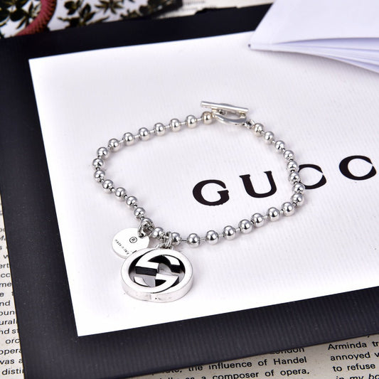 Luxury Gucci GG BOULE PLATED SILVER CHARM BRACELET