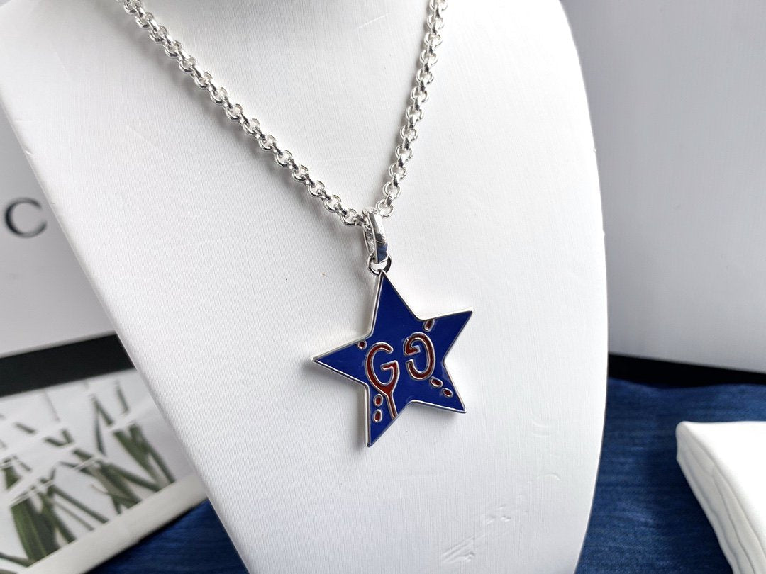 Luxury Gucci GHOST GG STAR PENDANT IN MIDNIGHT BLUE