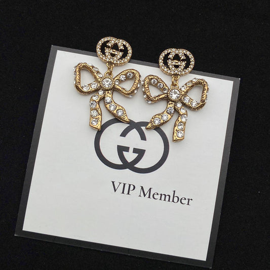 Luxury Gucci GG BOW EARRINGS GOLD