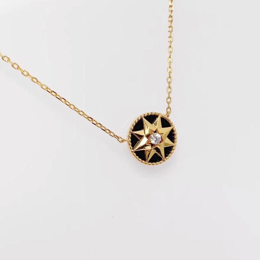 Luxury DiorNATURAL BLACK ONYX COMPASS NECKLACE VICTOIRE
