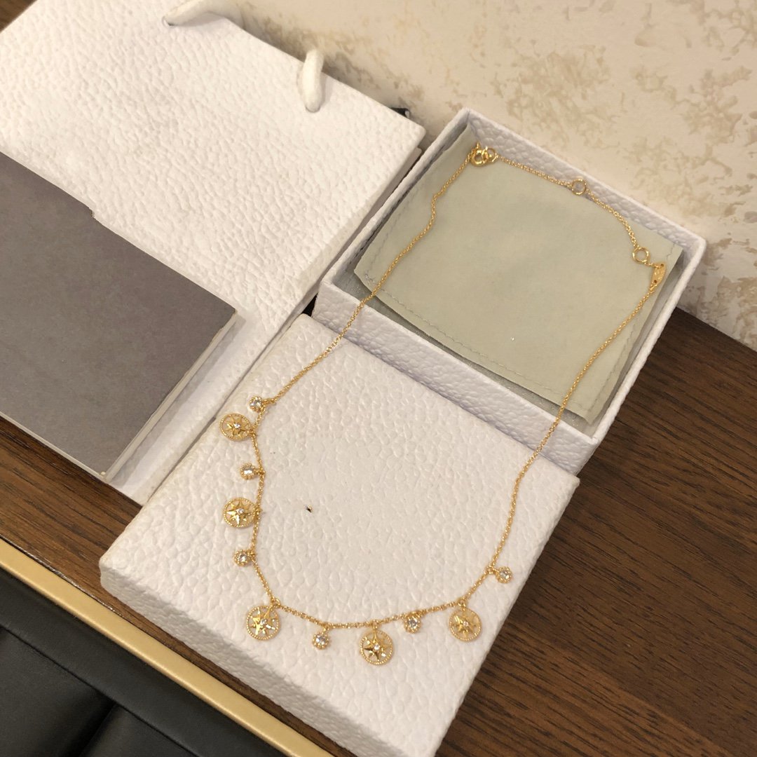 Luxury DiorROSE DES VENTS NECKLACE YELLOW GOLD, DIAMONDS AND MOTHER-OF-PEARL