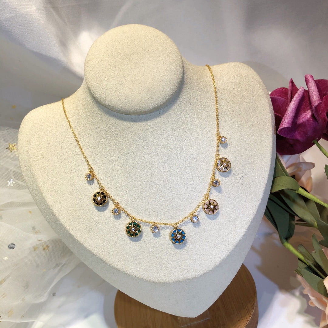 Luxury DiorROSE DES VENTS YELLOW GOLD NECKLACE