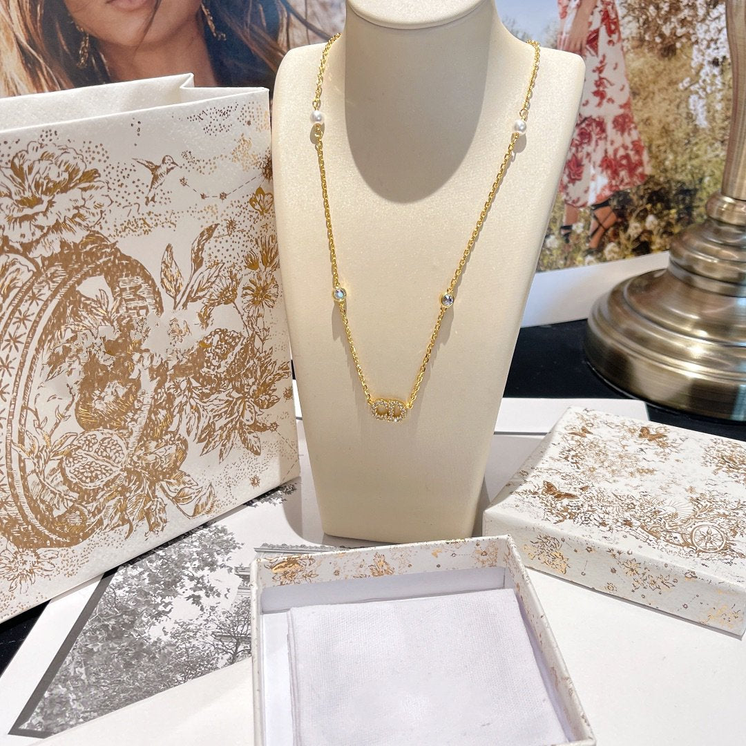 Luxury DiorCLAIR D LUNE NECKLACE PEARL GOLD
