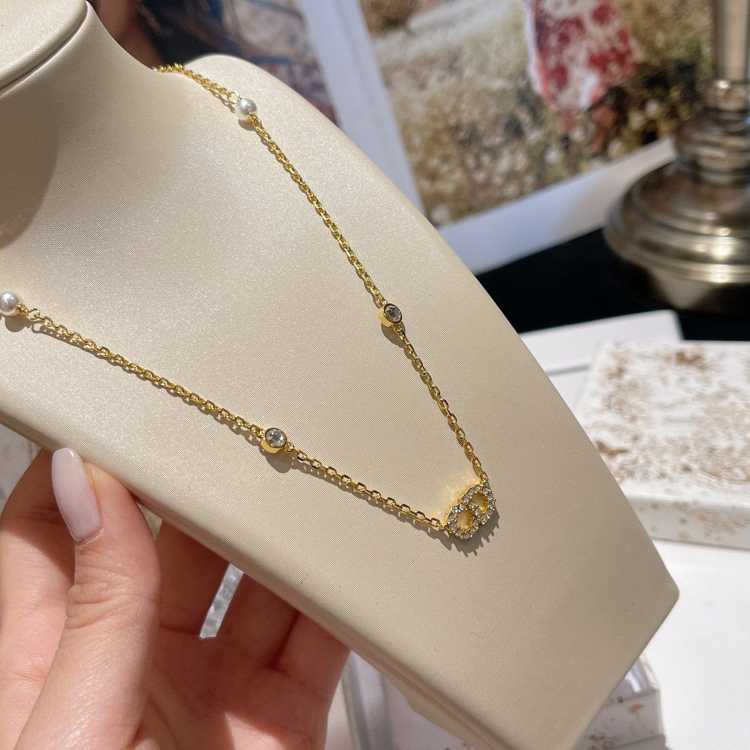 Luxury DiorCLAIR D LUNE NECKLACE PEARL GOLD