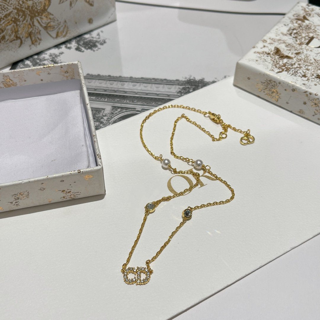 Luxury DiorCLAIR D LUNE NECKLACE PEARL GOLD