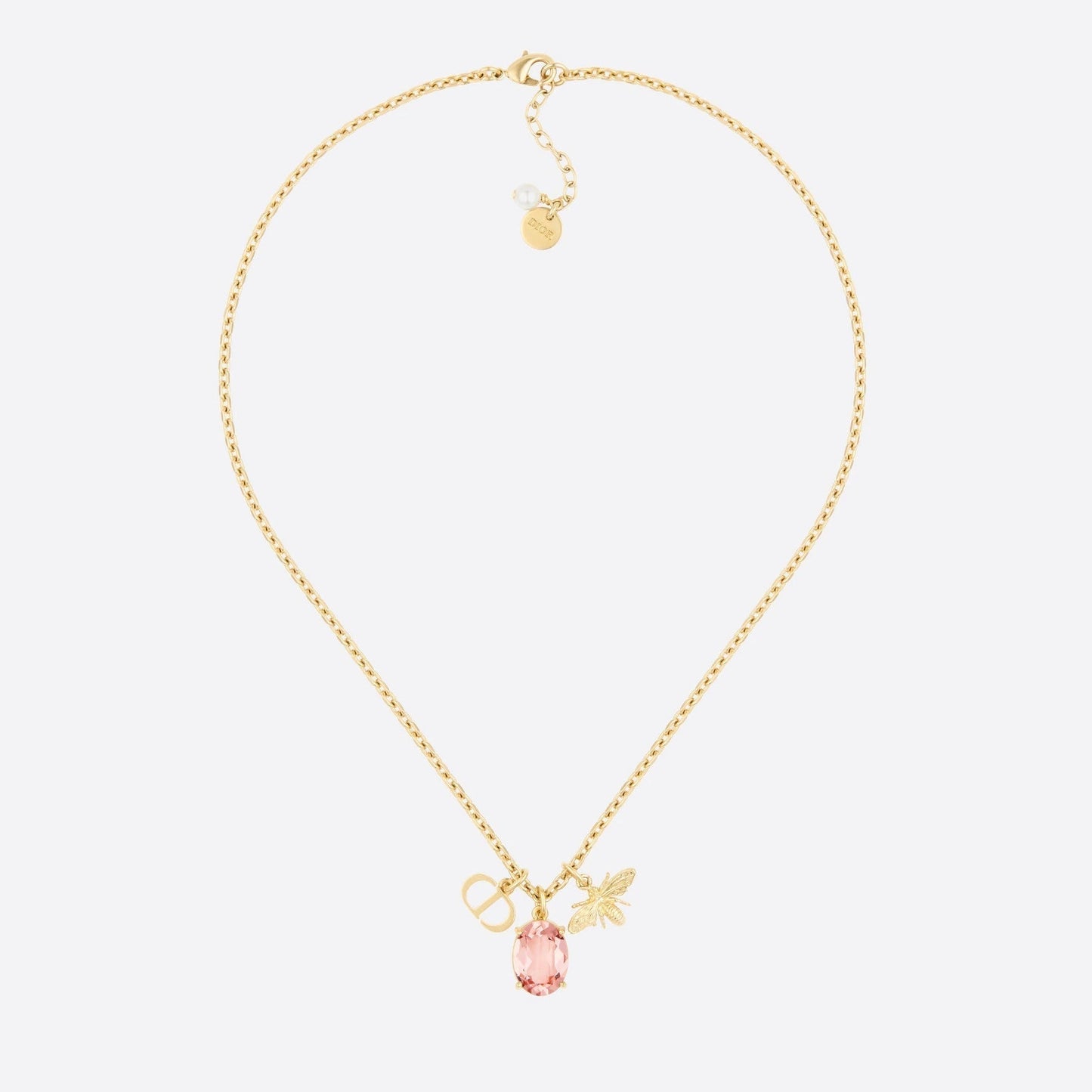 Luxury DiorGOLD-COLORED METAL WITH WHITE RESIN PEARL NECKLACE