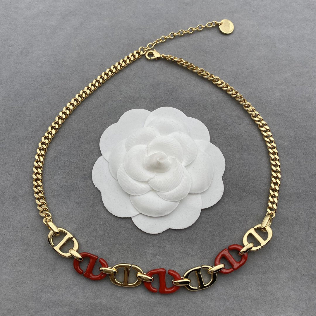 Luxury DiorWOMEN NAVY NECKLACE GOLD-FINISH METAL