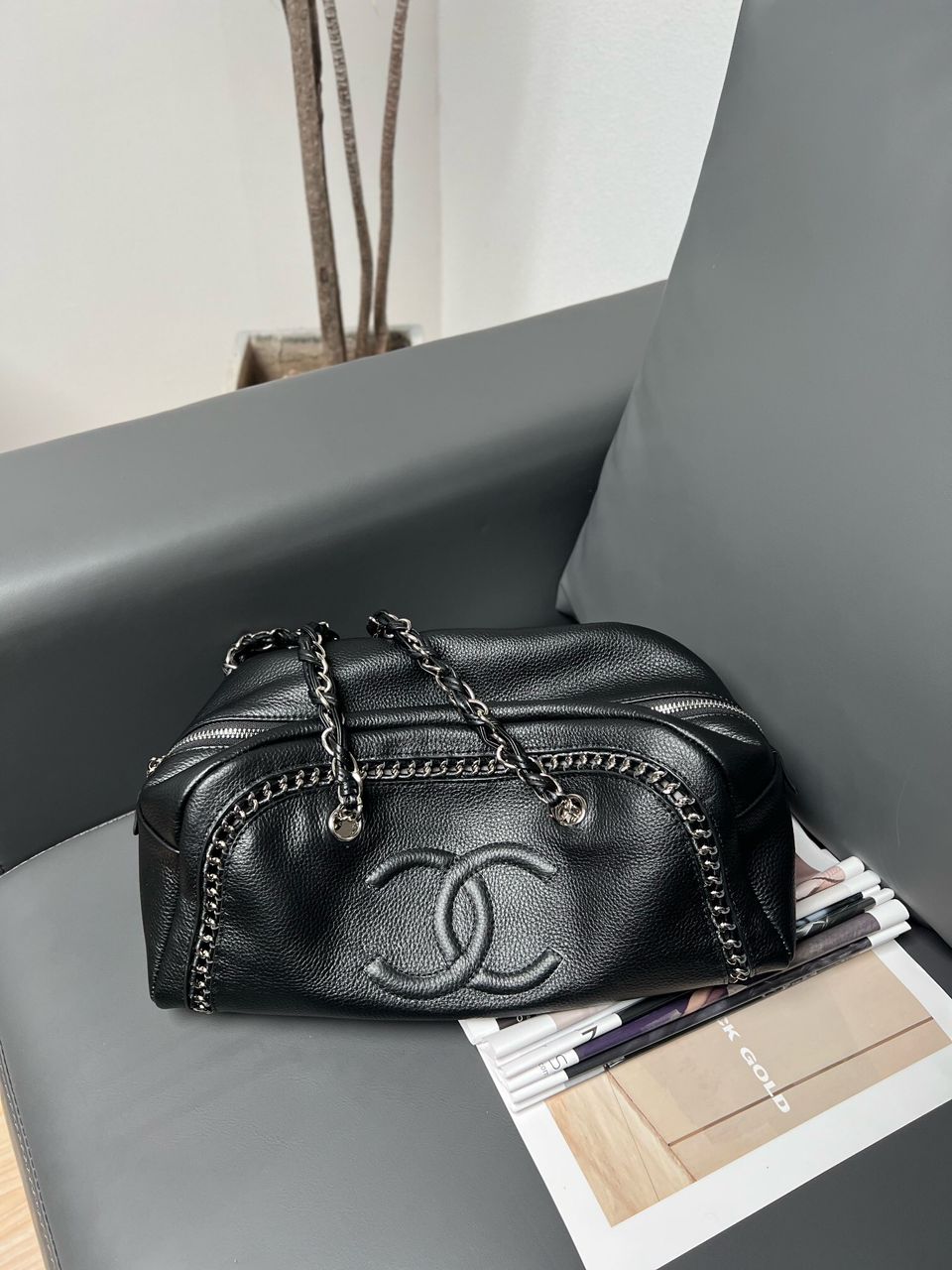 Luxury Black Leather Chain Shoulder Bag – Premium Quality Designer Style