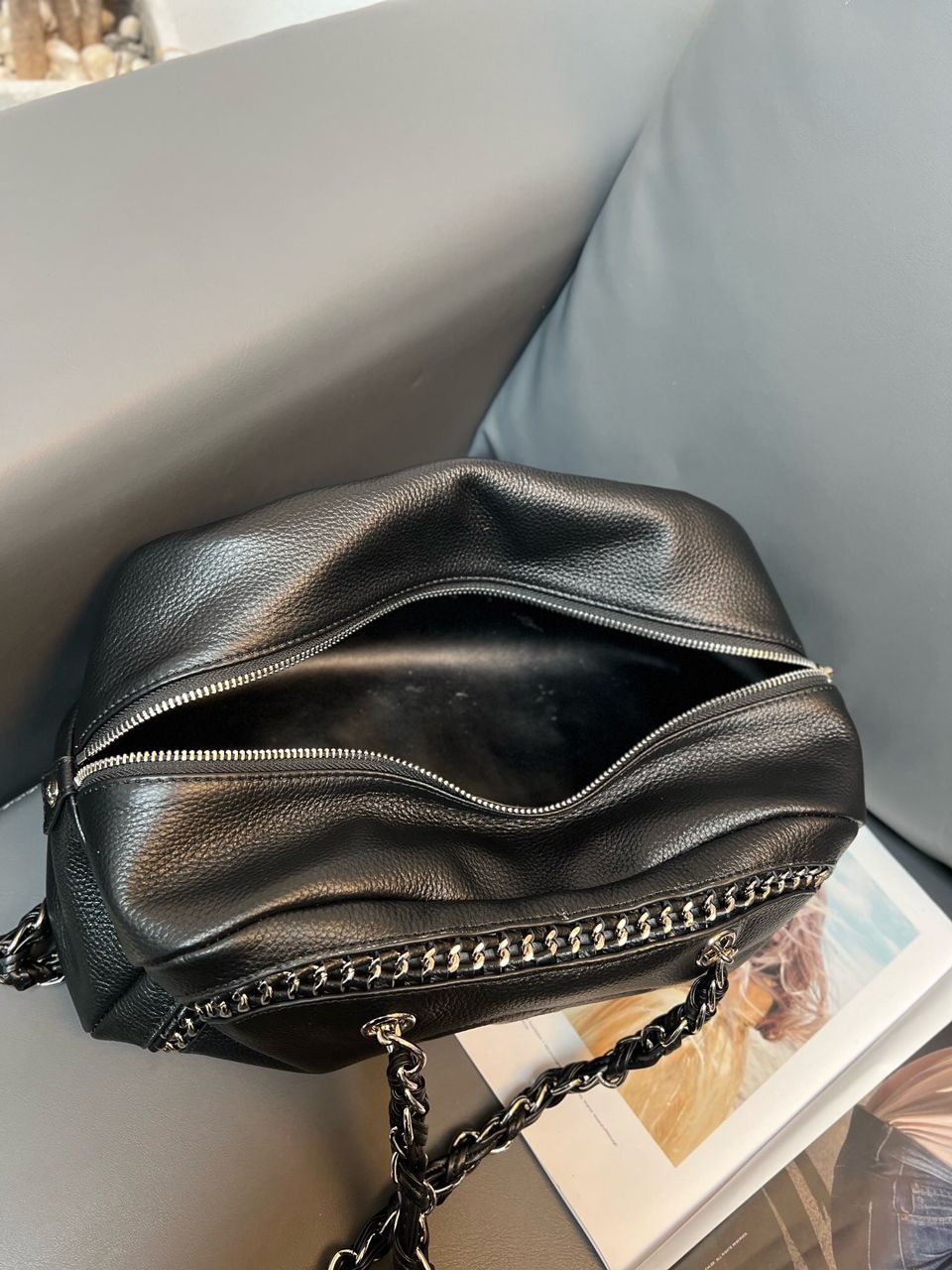Luxury Black Leather Chain Shoulder Bag – Premium Quality Designer Style