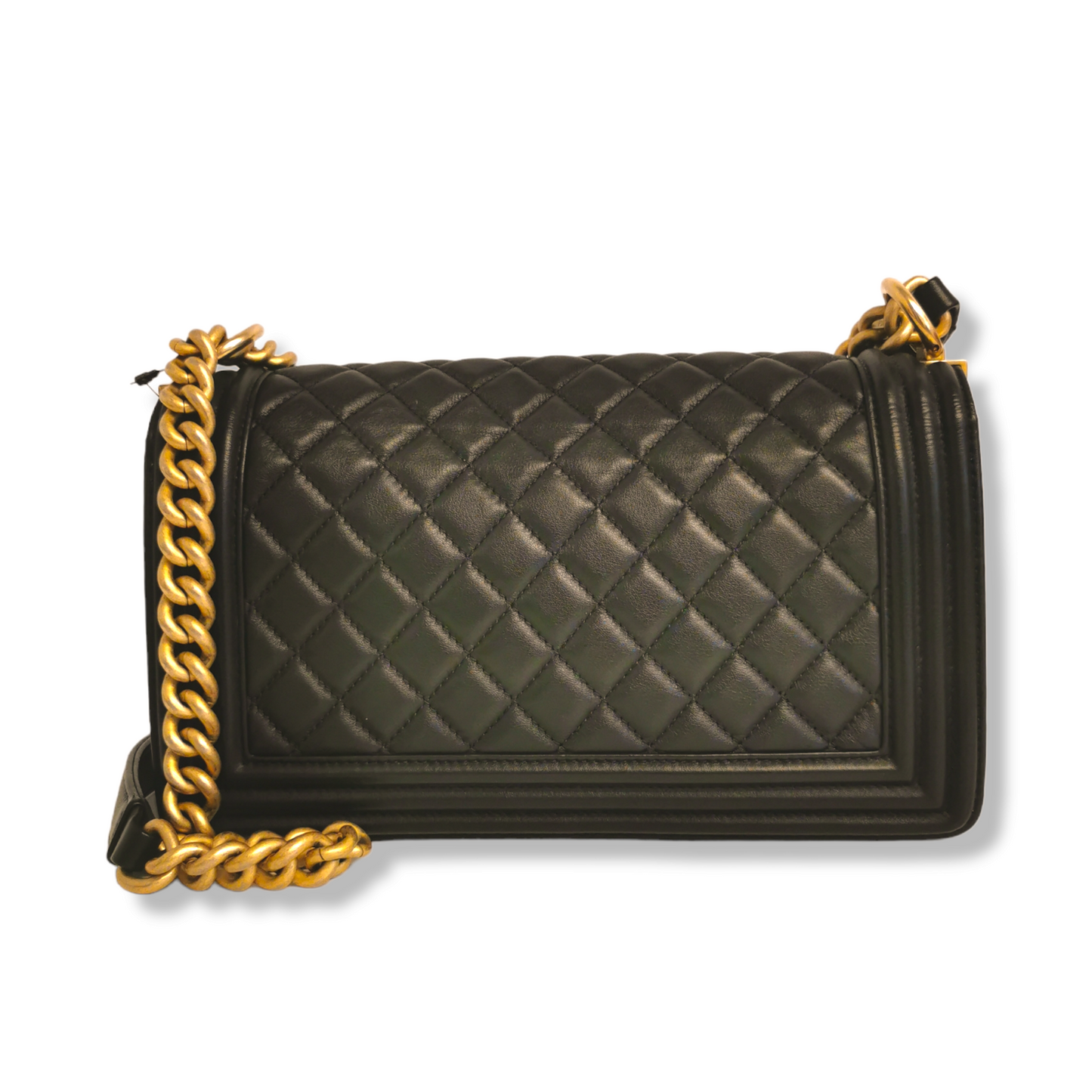 Luxury Chanel Boy Medium Black Calfskin Gold