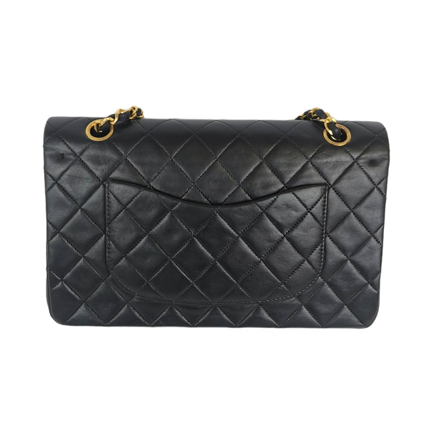 Luxury Chanel Classic Double Flap Medium Black Lambskin Gold