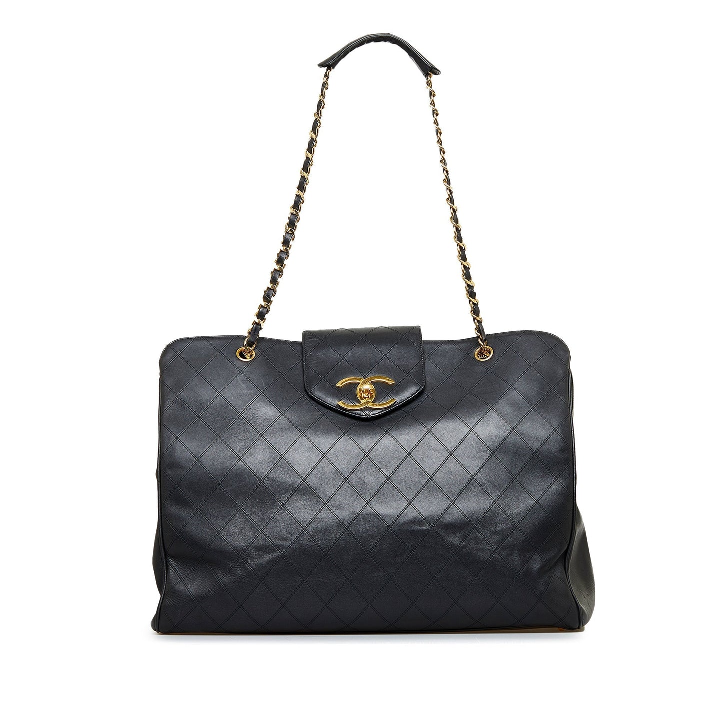 Luxury Chanel Supermodel Weekender XL Black Lambskin Gold