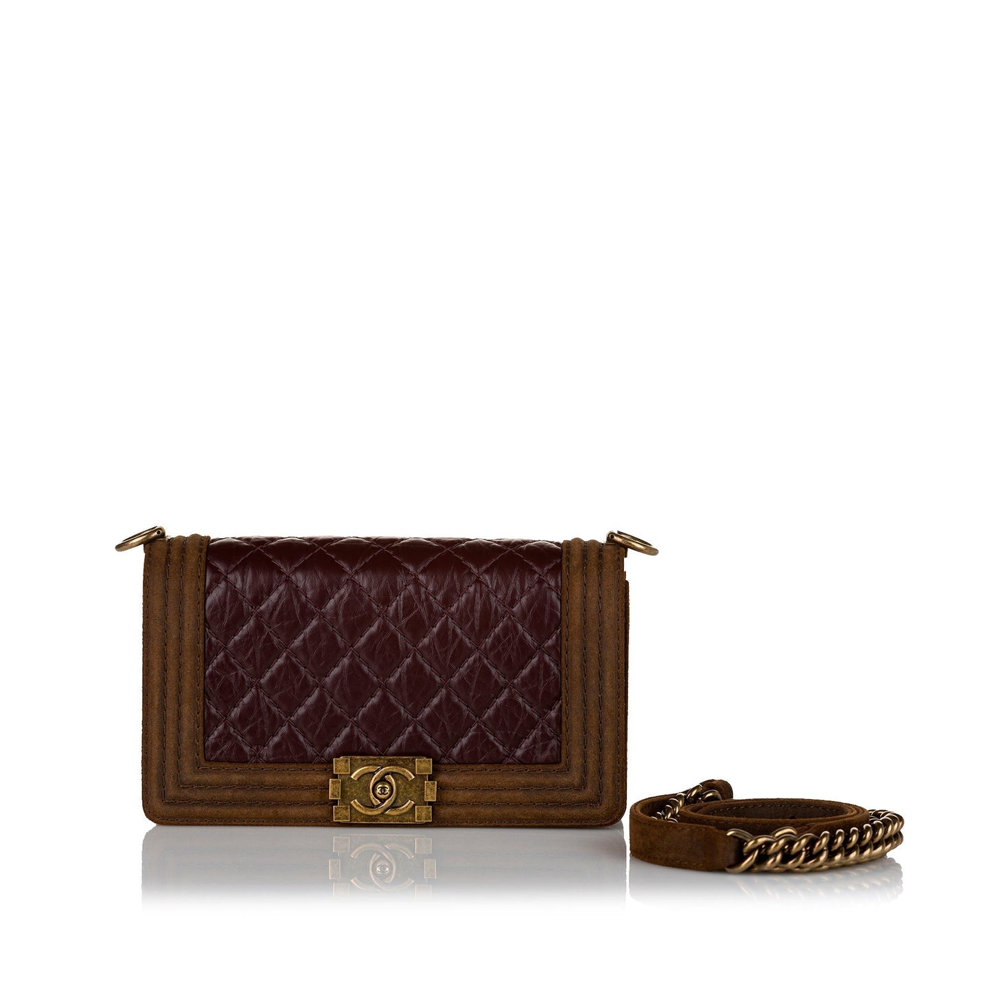 Luxury Chanel Boy Flap Brown Lambskin Gold