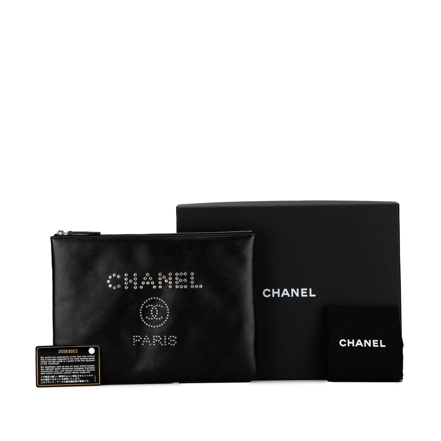 CHANEL Medium Caviar Deauville Pouch Clutch Bag