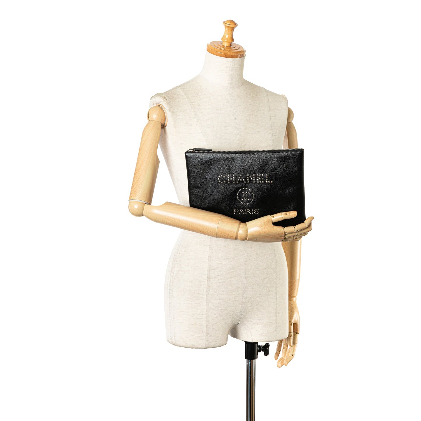 CHANEL Medium Caviar Deauville Pouch Clutch Bag