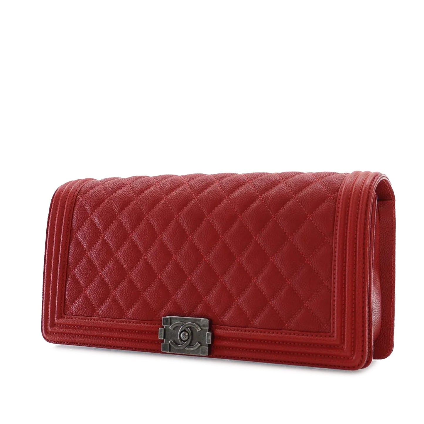 CHANEL Quilted Caviar Boy Clutch Clutch Bag