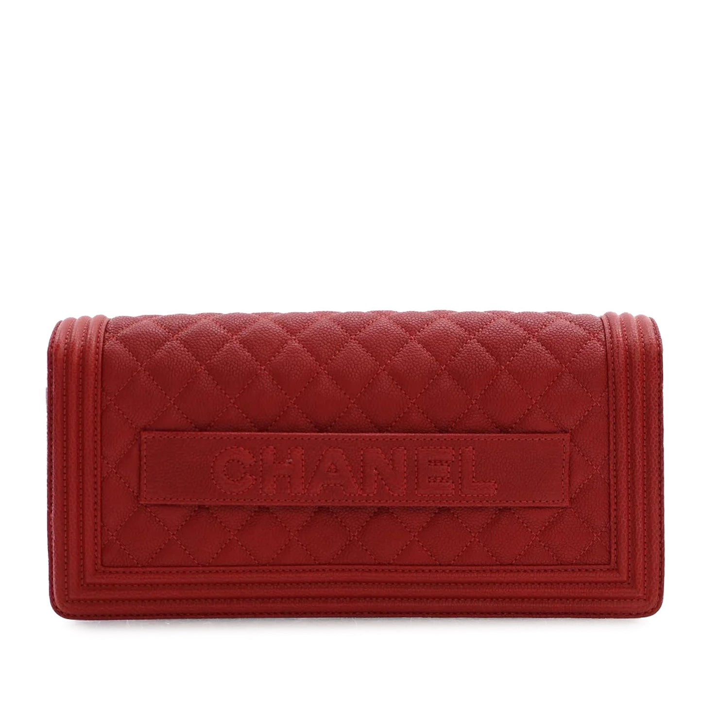 CHANEL Quilted Caviar Boy Clutch Clutch Bag