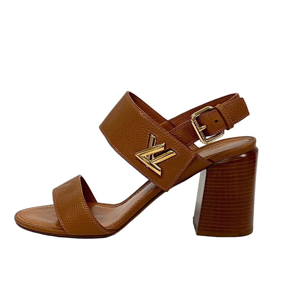 LOUIS VUITTON Sandals SC0128 leather Brown LV logo Horizon line 40
