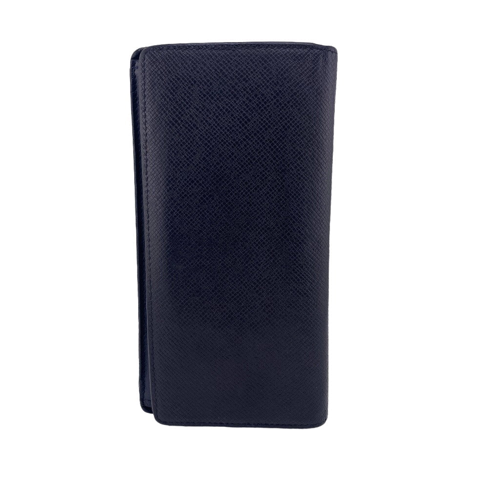 LOUIS VUITTON Long Wallet Purse M30501 leather black Taiga Portefeuille Brazza mens
