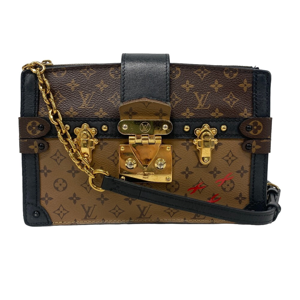 LOUIS VUITTON Shoulder Bag M43596 leather Brown Monogram reverse Soft Trunk