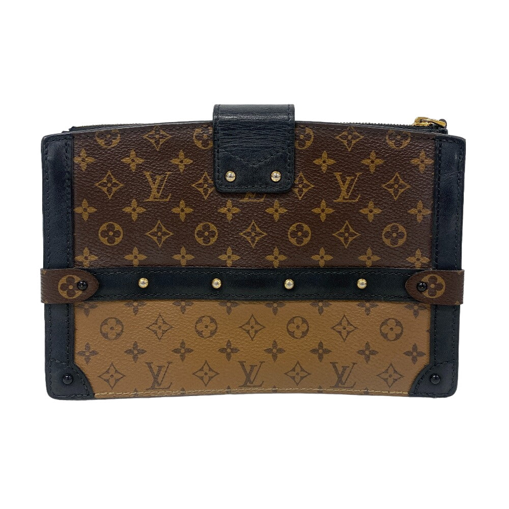 LOUIS VUITTON Shoulder Bag M43596 leather Brown Monogram reverse Soft Trunk