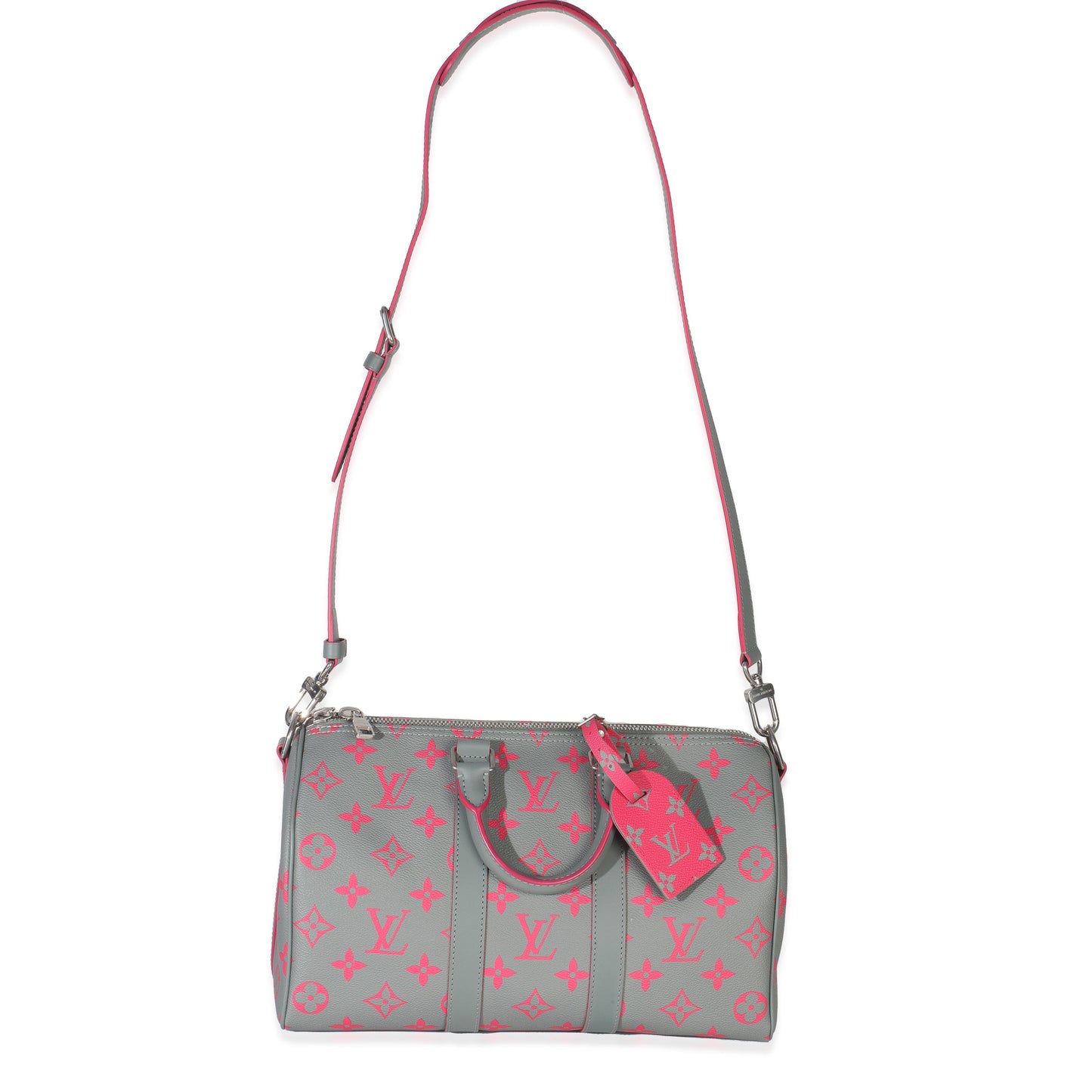 Louis Vuitton Grey Pink Monogram Glow Up Keepall Bandouliere 35