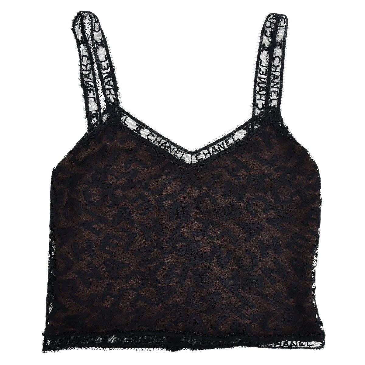 Luxury Chanel Setup Tops Skirt Black Brown 98A #42