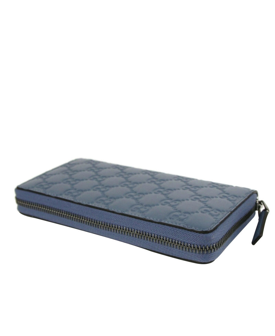Gucci Women's Periwinkle Leather Zip Around Wallet