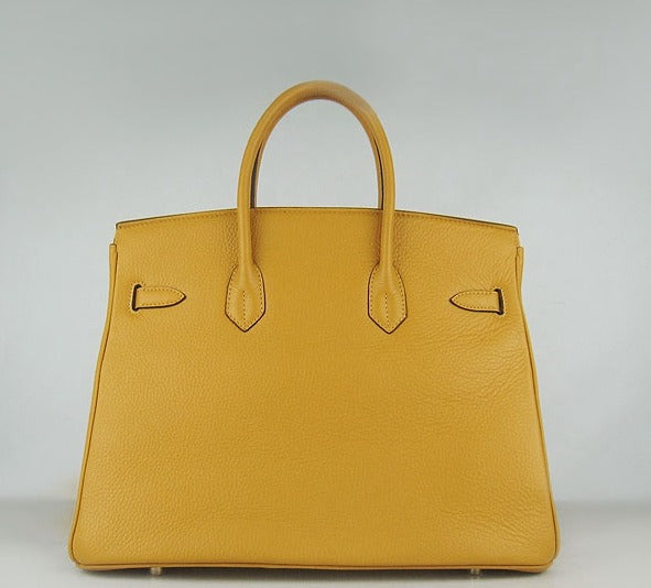 Luxury Hermes Birkin 35cm Togo Leather Handbags Yellow Golden