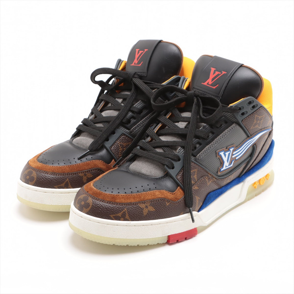 Louis Vuitton LV Trainer Line 20 Years PVC  Leather Trainers 8 1/2 Men Brown GO0260 Monogram