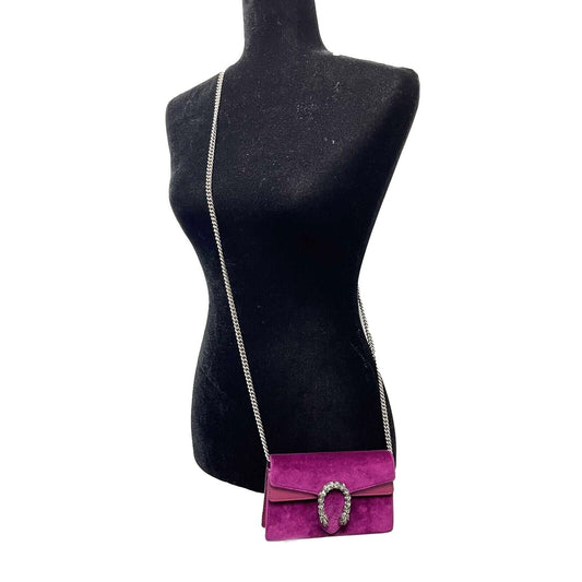 Luxury Gucci - Dionsysus Super Mini - Purple Velvet w/ Removable Chain Crossbody Strap