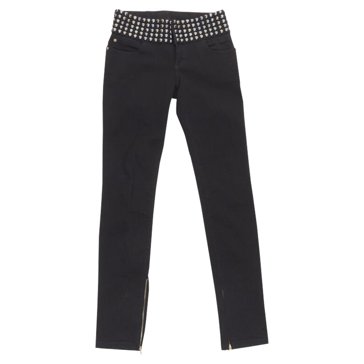 Gucci silver dome stud embellishment waist denim Jeans