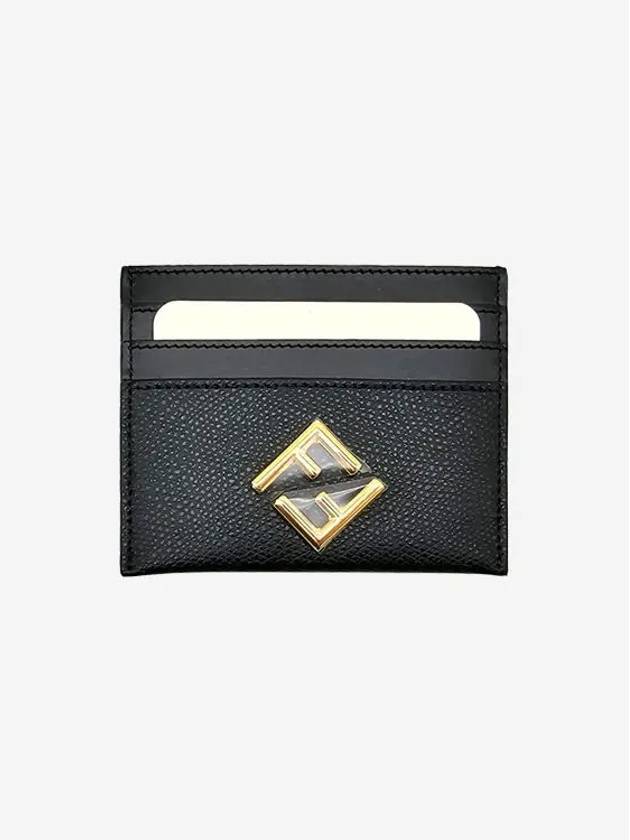 Luxury Fendi Logo Diamond Card Wallet Black