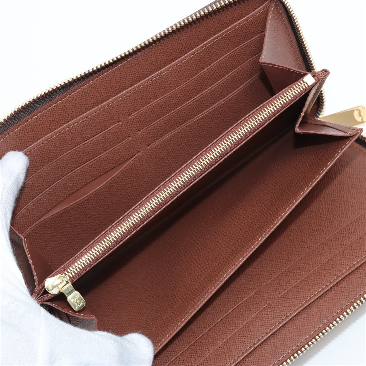 Louis Vuitton Monogram  Organizer M62581 Brown Round Zip Wallet