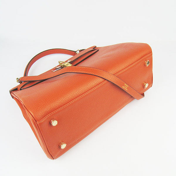 Luxury Hermes Kelly 32cm Togo Leather 6108 Orange Golden