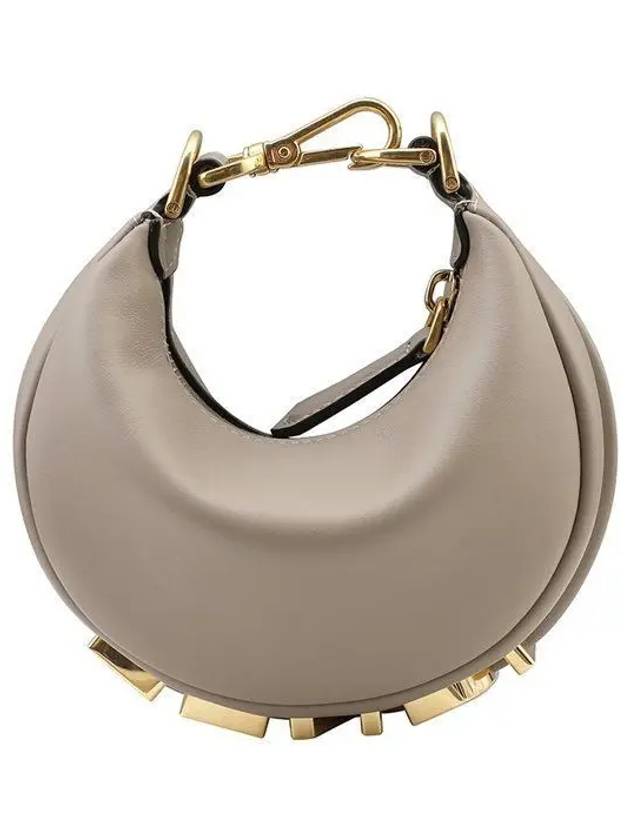 Luxury Fendi Nano Luxury Fendigraphy Hobo Tote Bag Grey