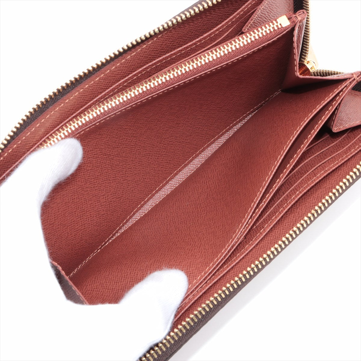 Louis Vuitton Monogram  Wallet M42616 Brown Round Zip Wallet