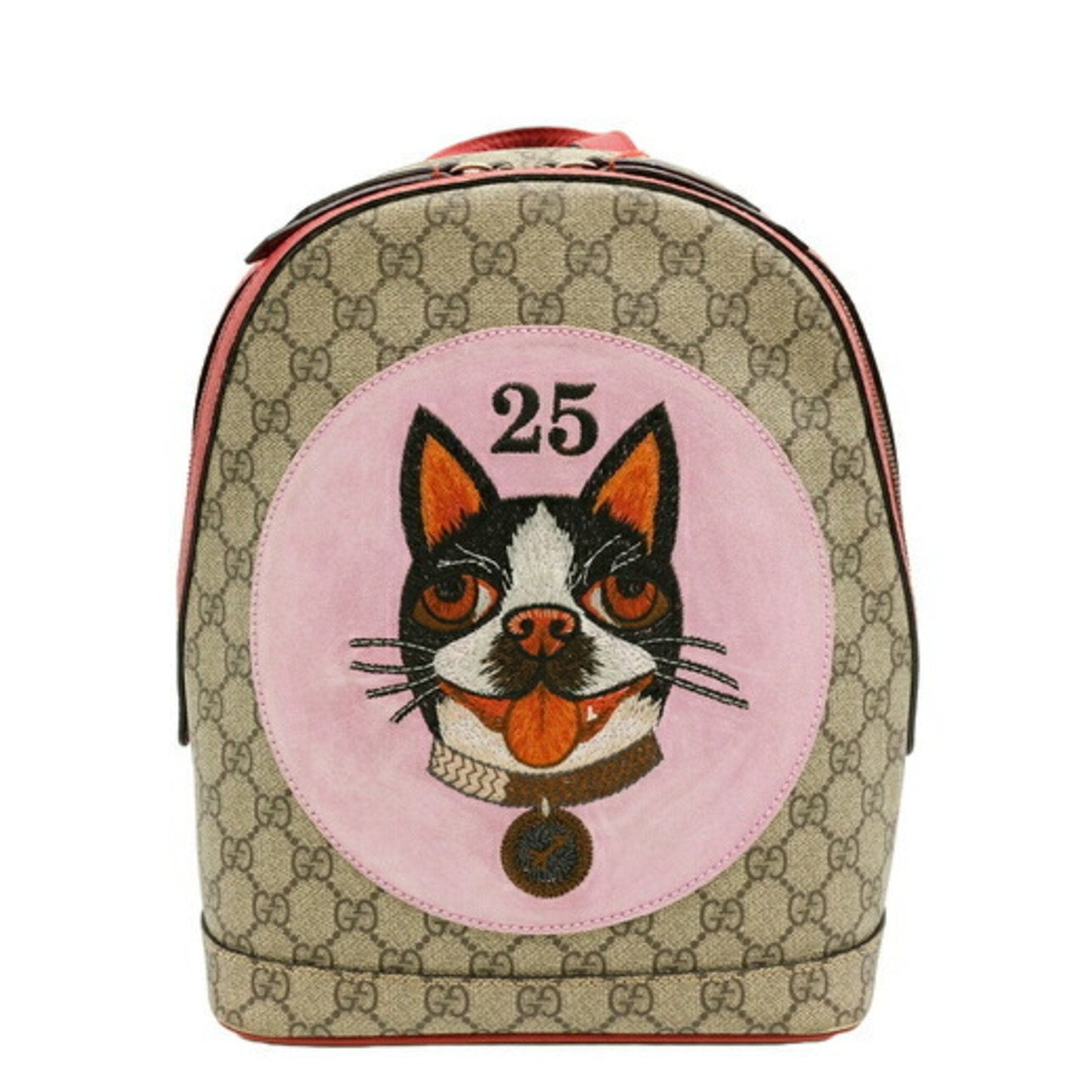 Gucci  pink  Color Gg Supreme Leather Backpack