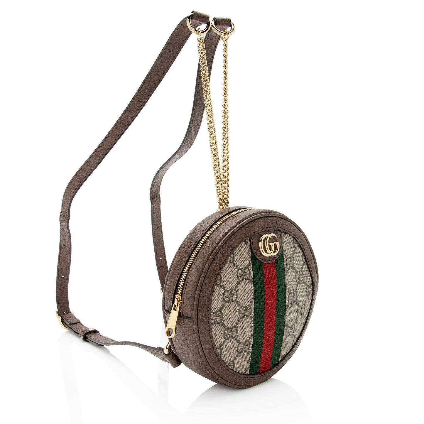 Luxury Gucci Trending 2025 GG Supreme Ophidia Round Mini Backpack