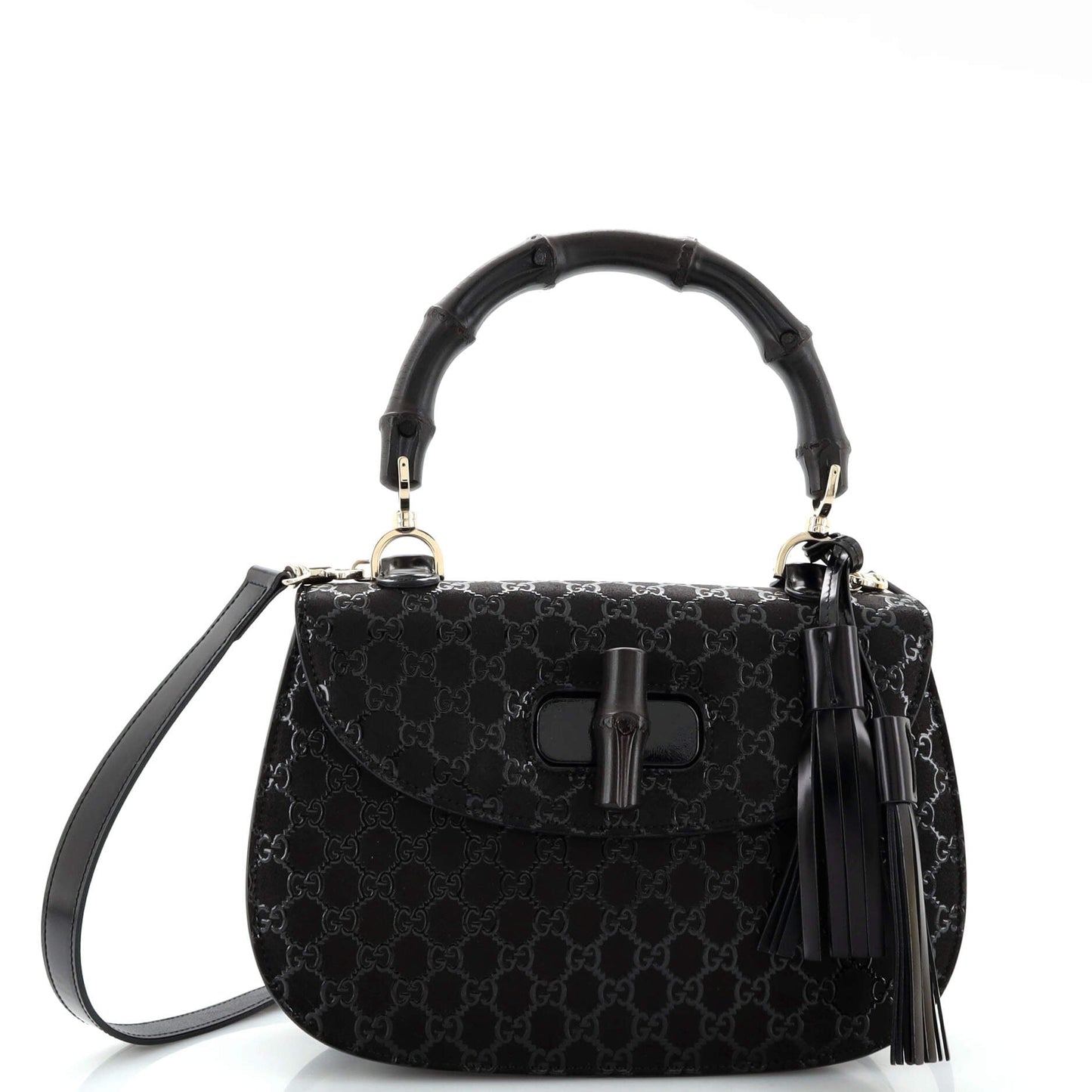 Luxury Gucci Trending 2025 Bamboo Top Handle Bag GG Embossed Leather Medium