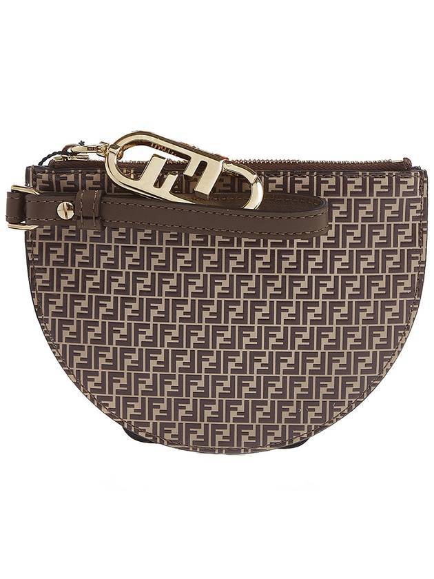 Luxury Fendi FF All Over Logo Coin Wallet Brown