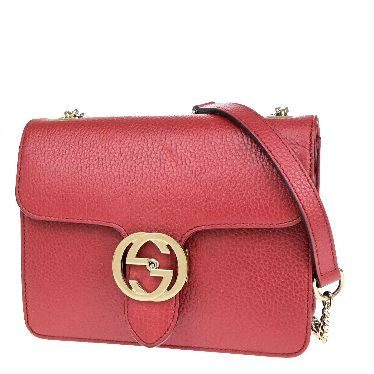 Luxury Gucci Trending 2025 Interlocking G  Leather Shoulder Bag ()
