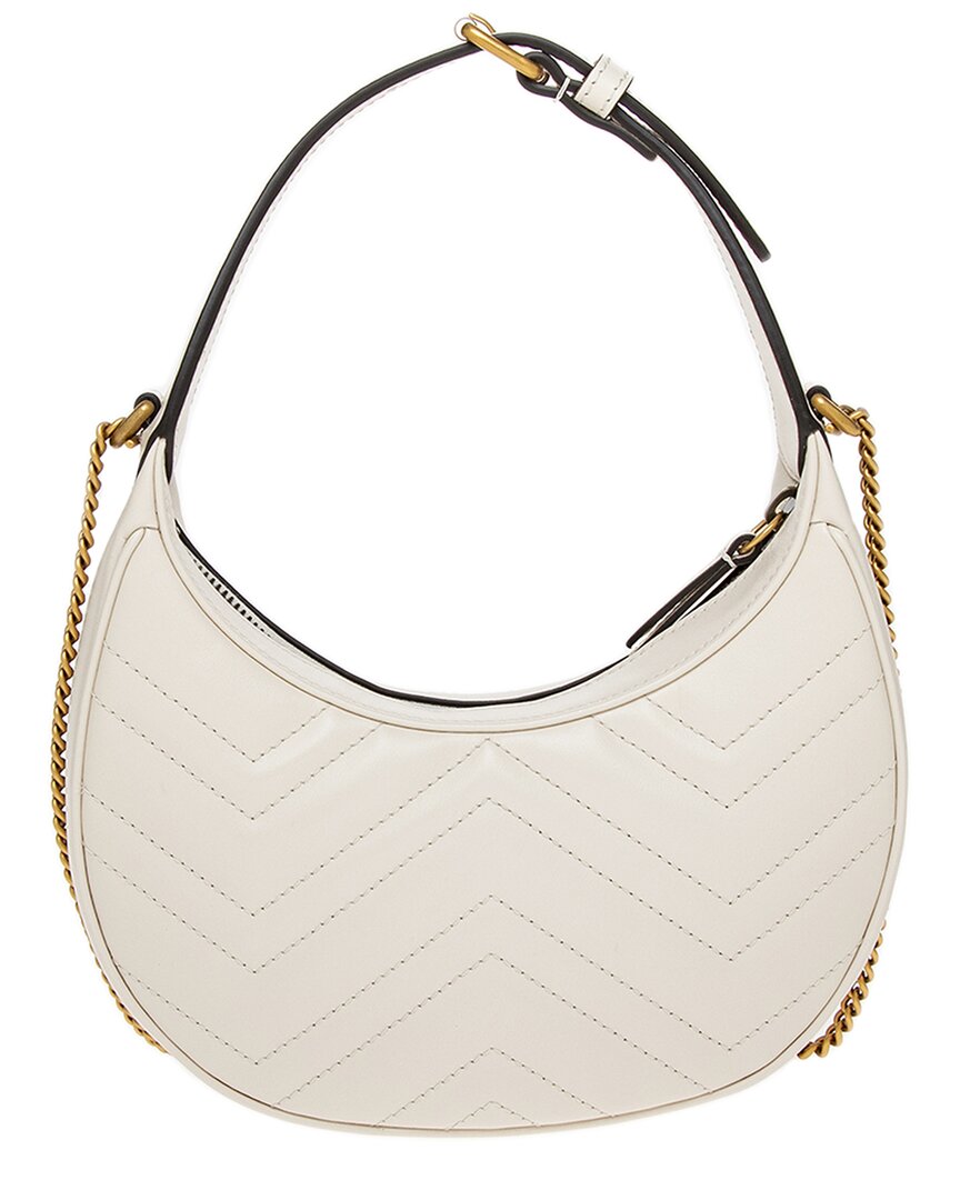 Luxury Gucci Trending 2025 GG Marmont Half Moon Shaped Mini Leather Hobo Bag