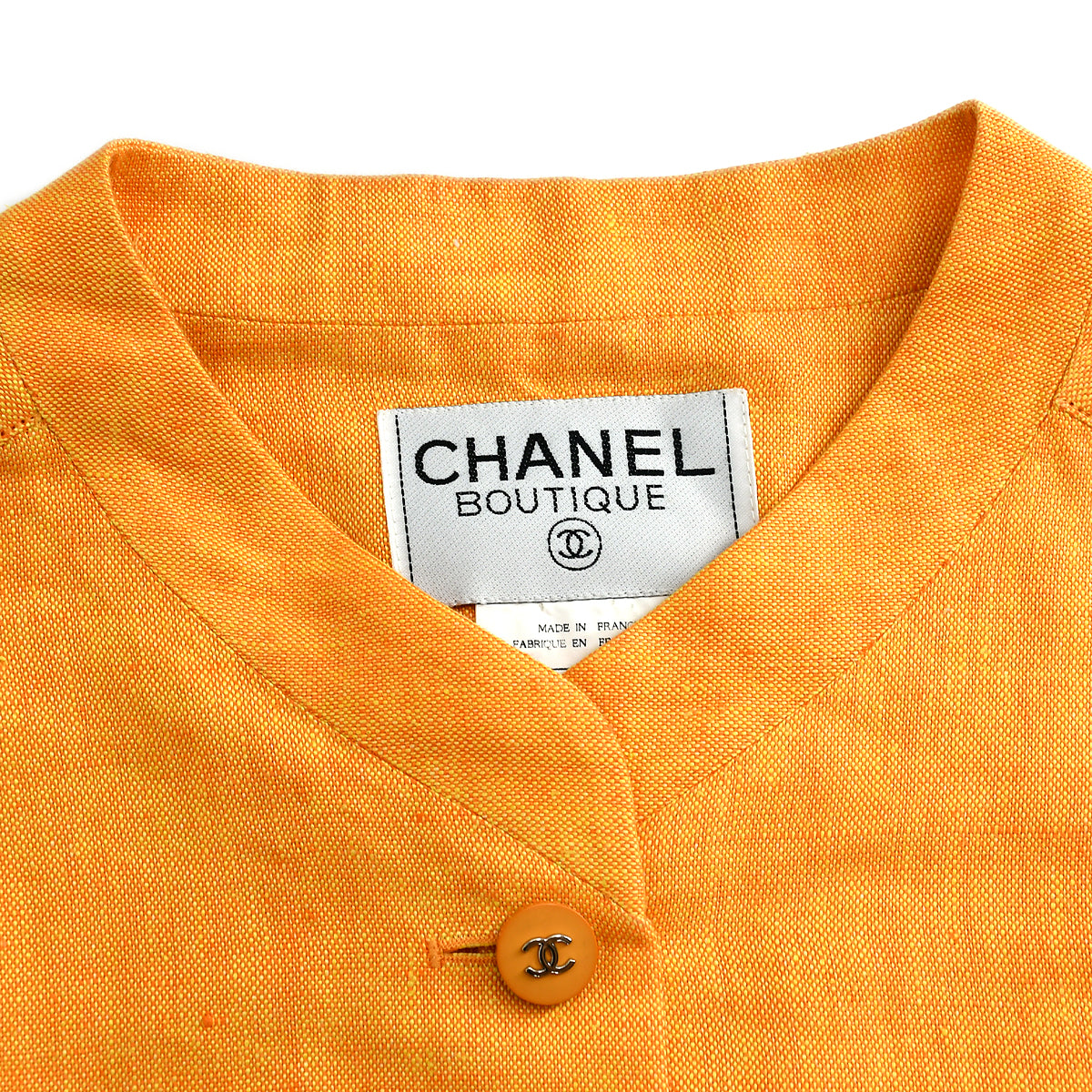 Luxury Chanel 1996 spring CC-buttons linen jacket #36