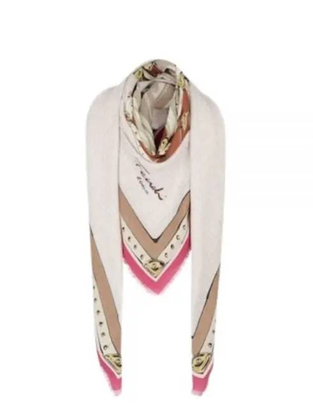 Luxury Fendi Wool Silk Shawl Scarf