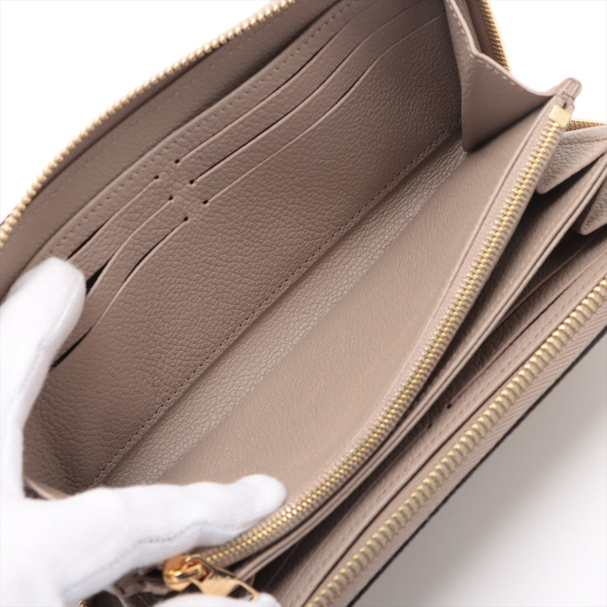 Louis Vuitton Vial Monogram Implant Zippyr Wallet M69794 Turtle Cream Round Zipper Wallet