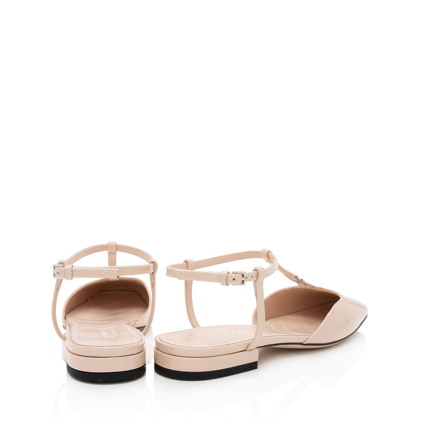 Gucci Patent Leather Double G T-Strap Flats
